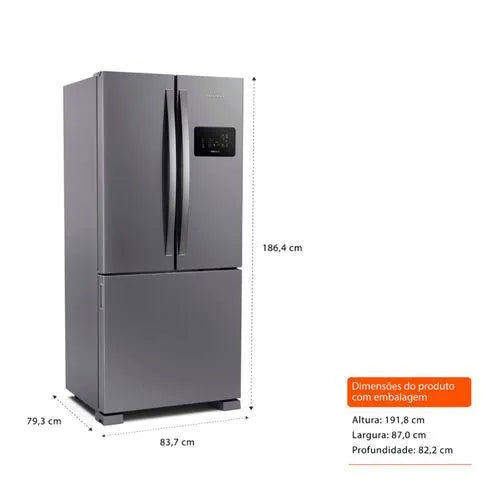 Geladeira Brastemp Frost Free French Door A+++ 554 litros Cor Inox - BRO85AK